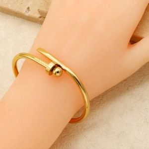 1 Piece Stainless Steel Nail Ball Shape Bangle Bracelet for Men Women